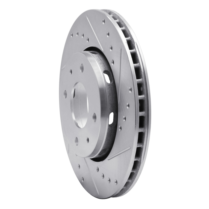 Volvo V40 Brake Rotor (1) - Front Right - R1 Concepts - Drilled & Slotted - Silver - `00-`04